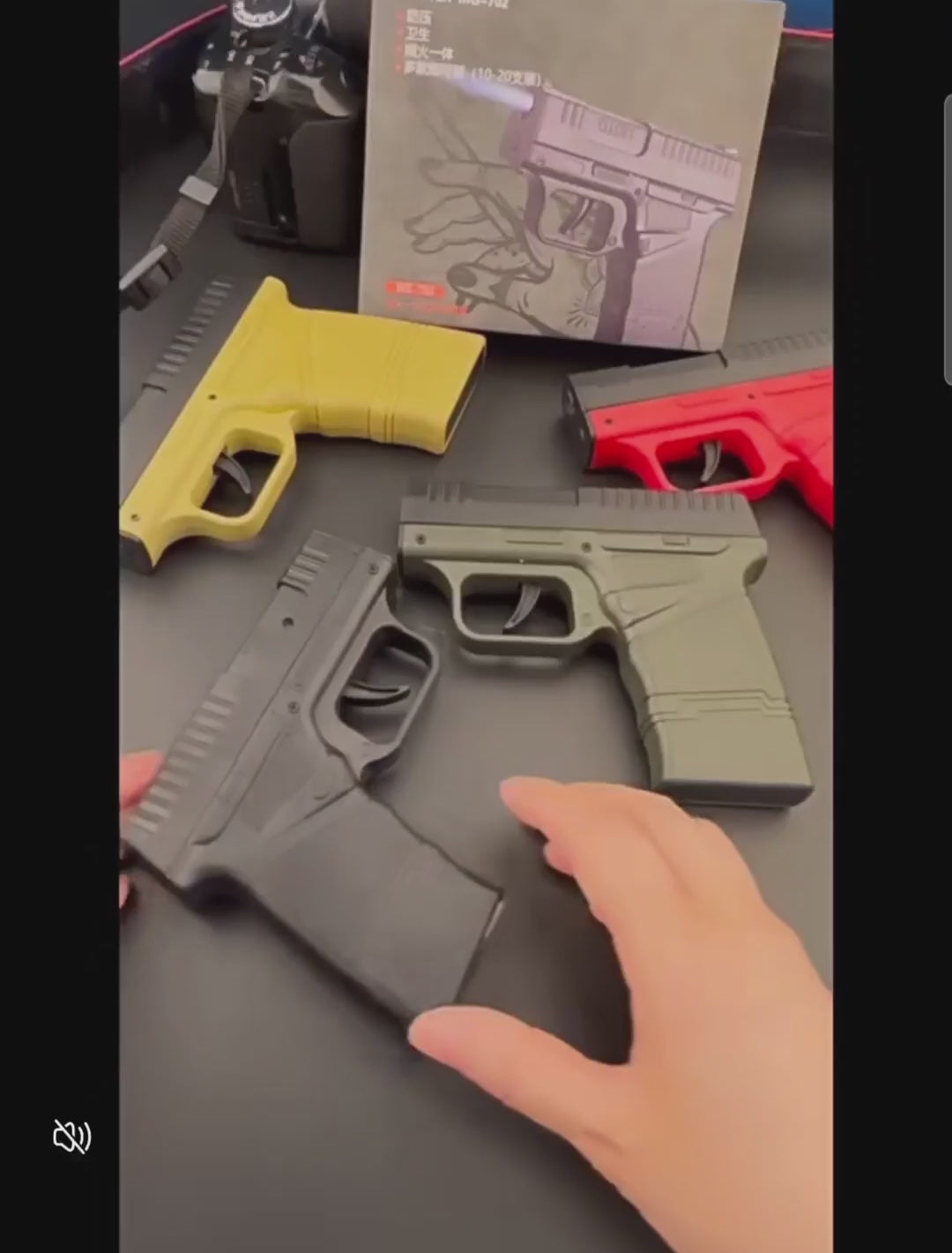 kotak box tempat simpan rokok universal all size plus korek api refillable gas lighter model pistol ELLCRT with cigarette case gun lighter