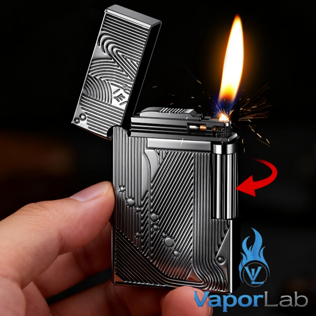 korek api ukiran classic gesek roda ada denting vintage refillable gas lighter DIKANG dapat diisi ulang model dupon
