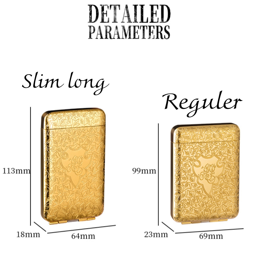 kotak tempat simpan rokok slim atau reguler size vintage metal cigarette case model peaky blinders retro metal design