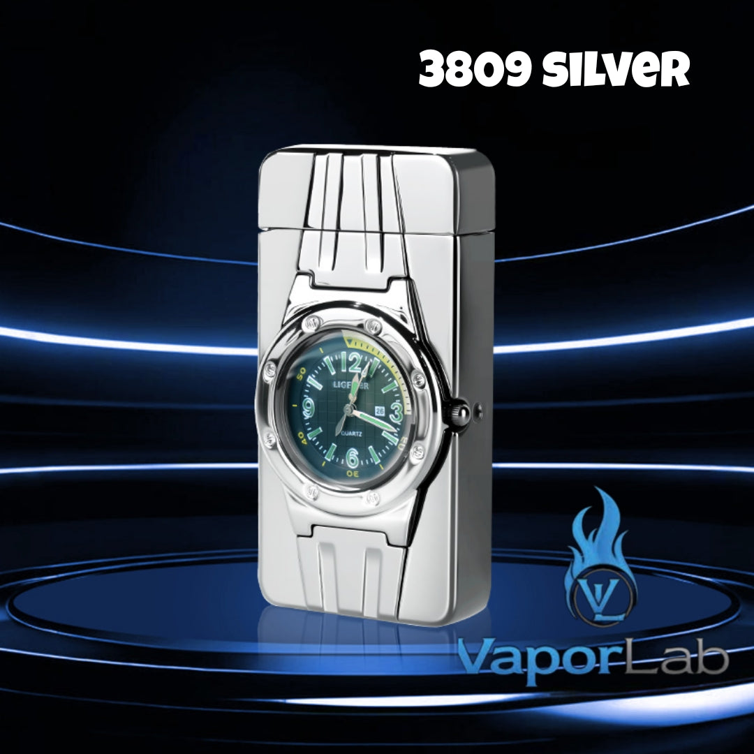 korek api gas bara las model jam jet torch watch refillable gas lighter with gift box mewah