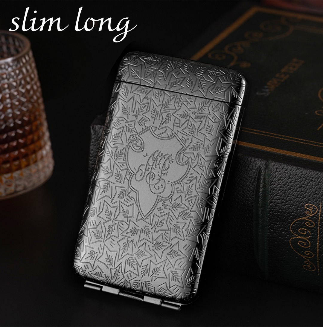 kotak tempat simpan rokok slim atau reguler size vintage metal cigarette case model peaky blinders retro metal design