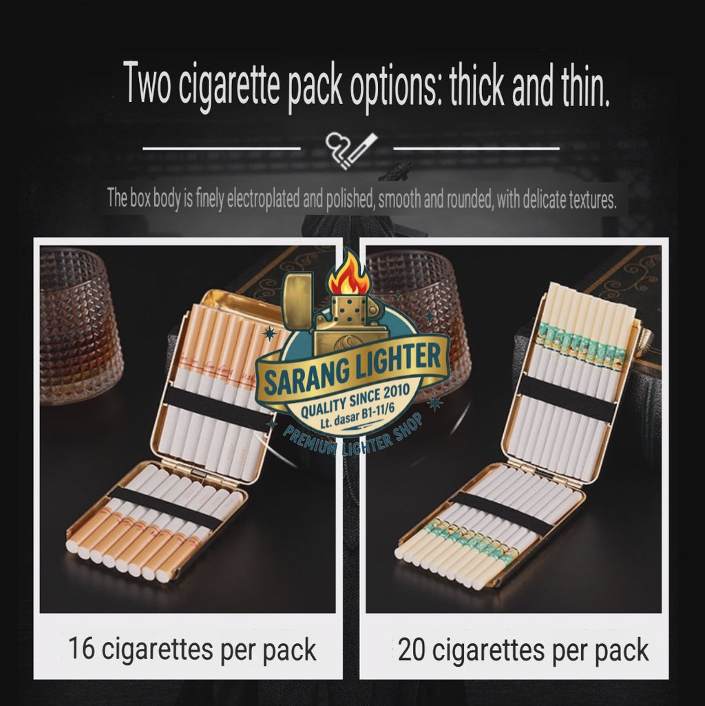 kotak tempat simpan rokok slim atau reguler size vintage metal cigarette case model peaky blinders retro metal design