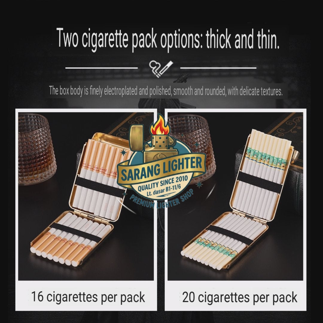 kotak tempat simpan rokok slim atau reguler size vintage metal cigarette case model peaky blinders retro metal design