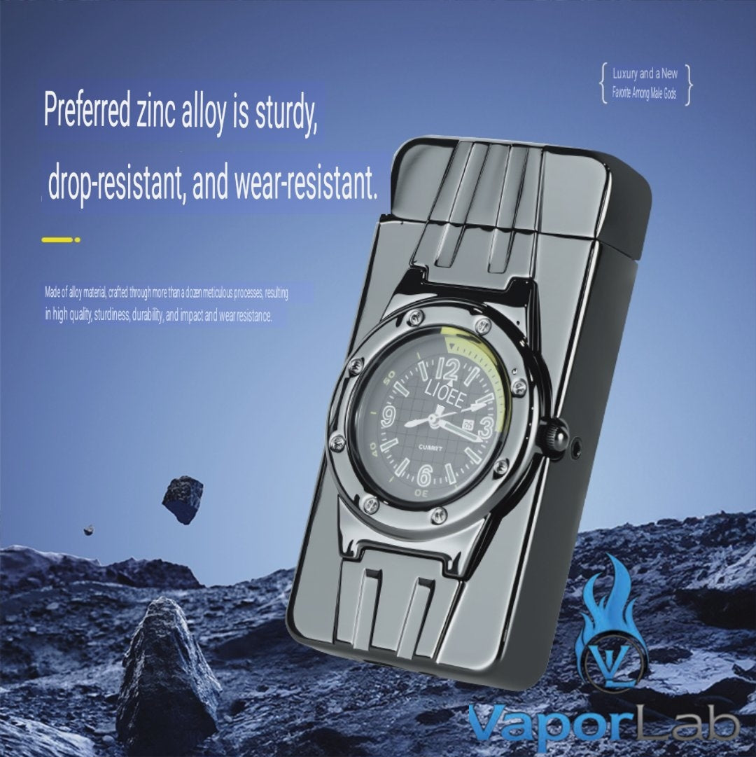 korek api gas bara las model jam jet torch watch refillable gas lighter with gift box mewah
