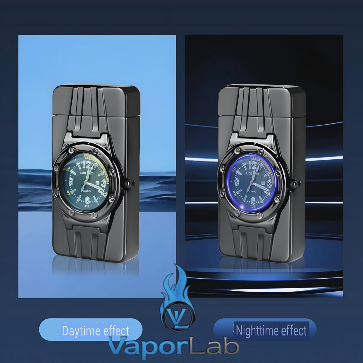 korek api gas bara las model jam jet torch watch refillable gas lighter with gift box mewah