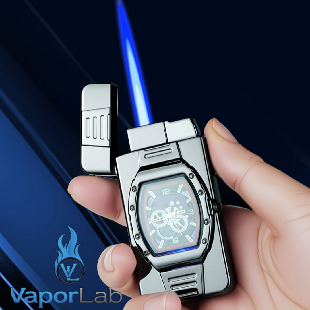 korek api gas bara las model jam jet torch watch refillable gas lighter with gift box mewah