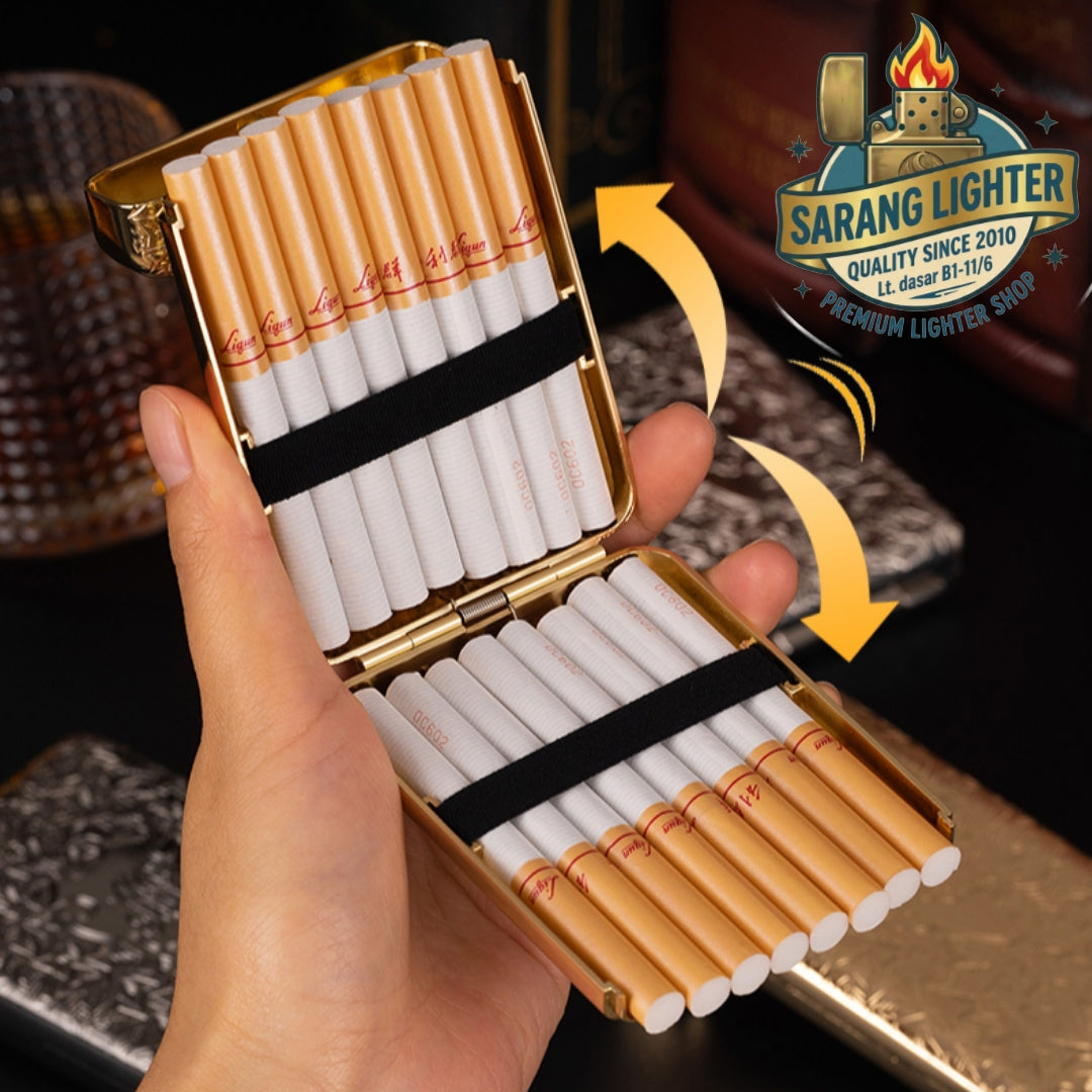 kotak tempat simpan rokok slim atau reguler size vintage metal cigarette case model peaky blinders retro metal design