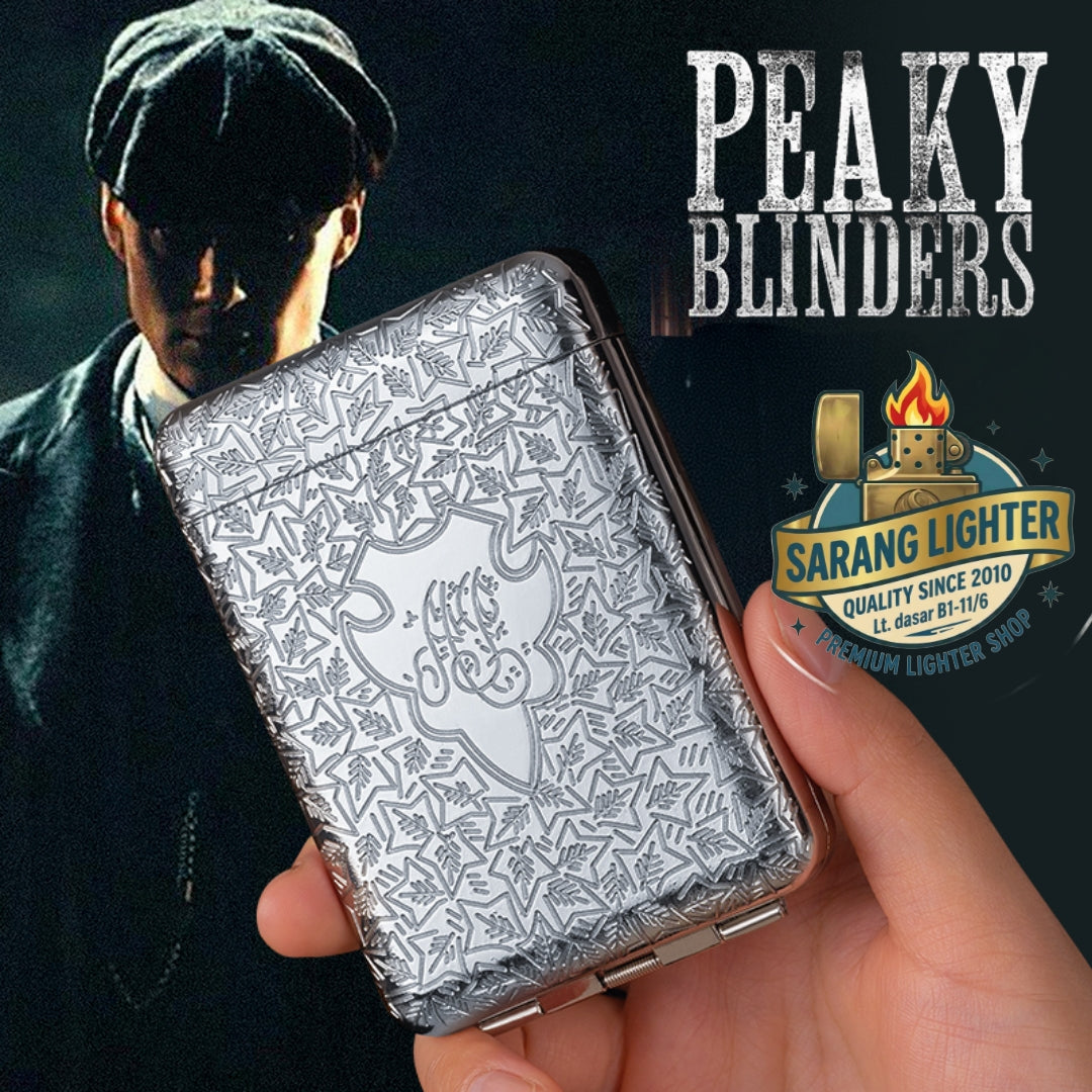 kotak tempat simpan rokok slim atau reguler size vintage metal cigarette case model peaky blinders retro metal design