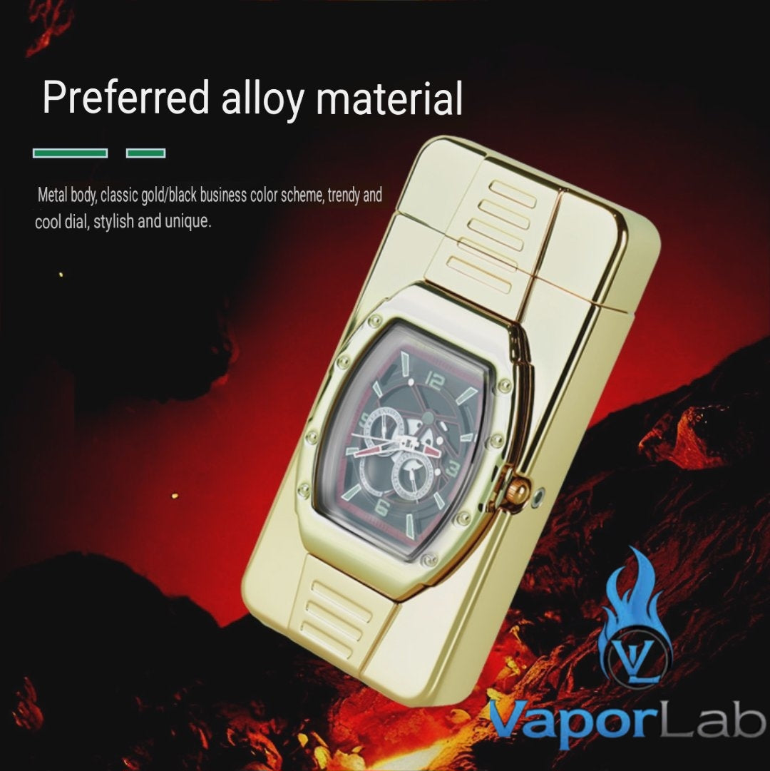korek api gas bara las model jam jet torch watch refillable gas lighter with gift box mewah