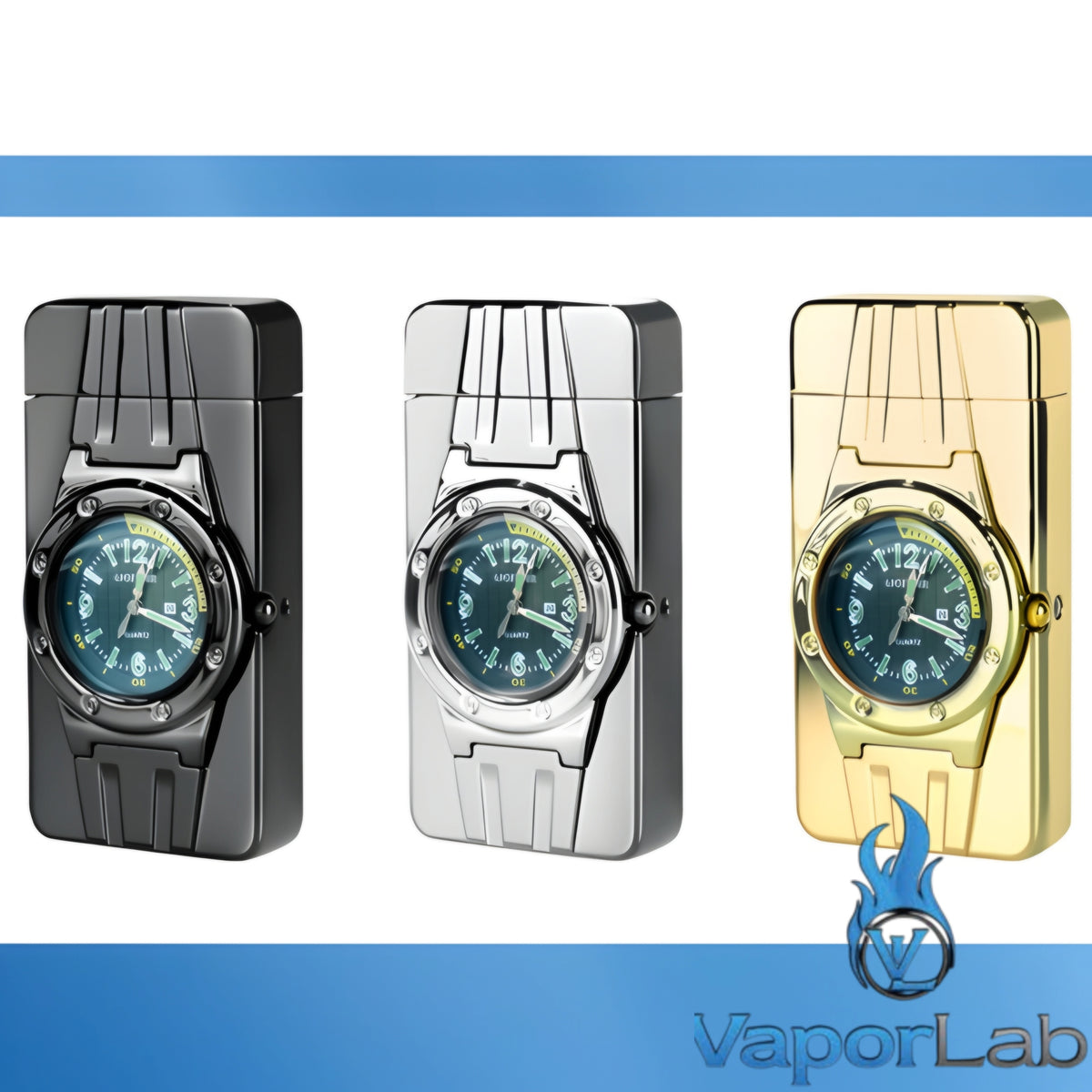 korek api gas bara las model jam jet torch watch refillable gas lighter with gift box mewah