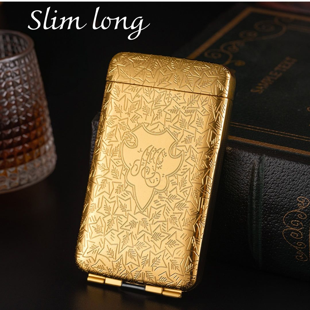 kotak tempat simpan rokok slim atau reguler size vintage metal cigarette case model peaky blinders retro metal design