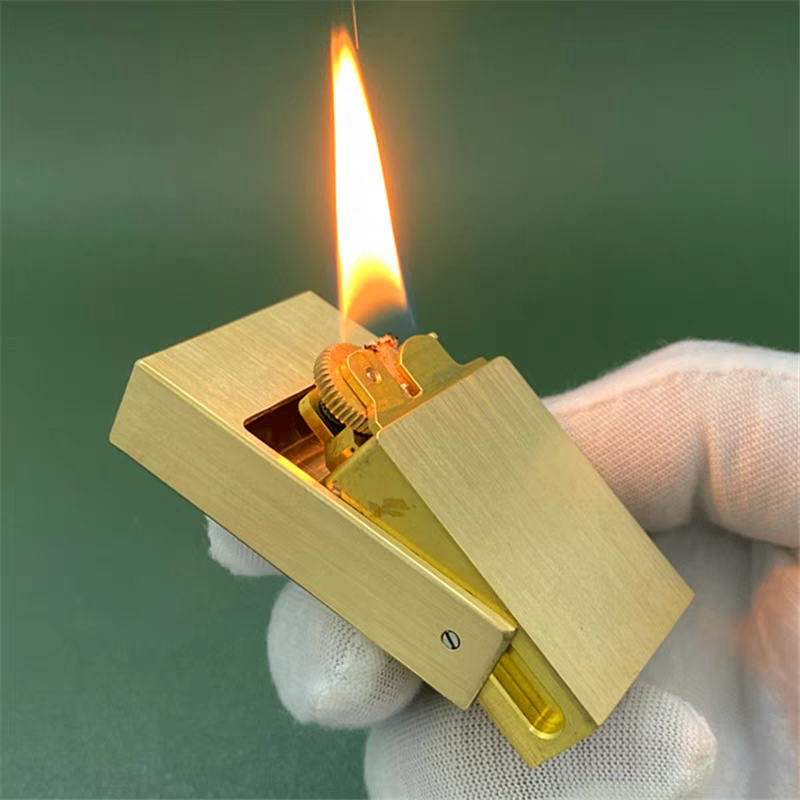 korek api metal pakai roda sumbu minyak classic vintage full brass perunggu asli pagani oil lighter retro slick design 3327