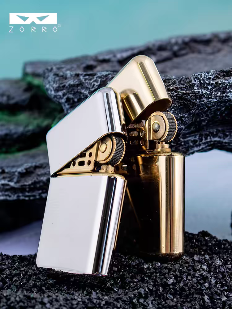 korek api slim zorro 790 original ada denting refill minyak sumbu kapas vintage brass oil classic lighter