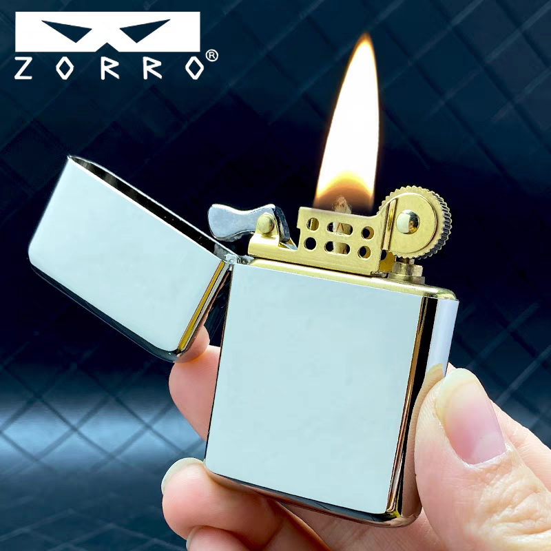 korek api slim zorro 790 original ada denting refill minyak sumbu kapas vintage brass oil classic lighter