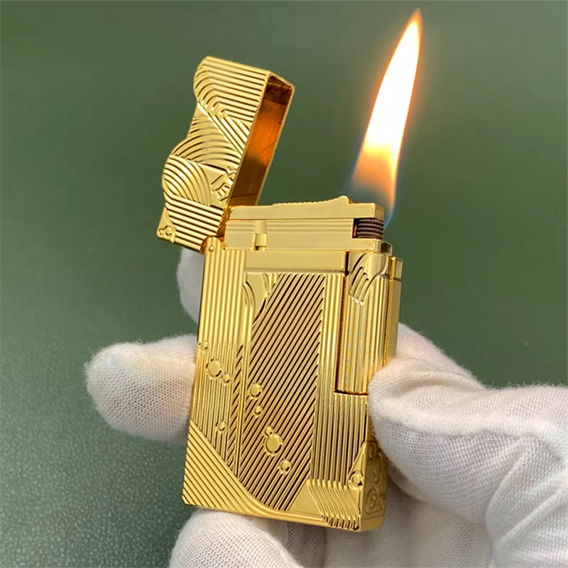 korek api pakai sumbu classic ada denting ROWENTA original vintage oil lighter model mermaid gold sanji one piece R10