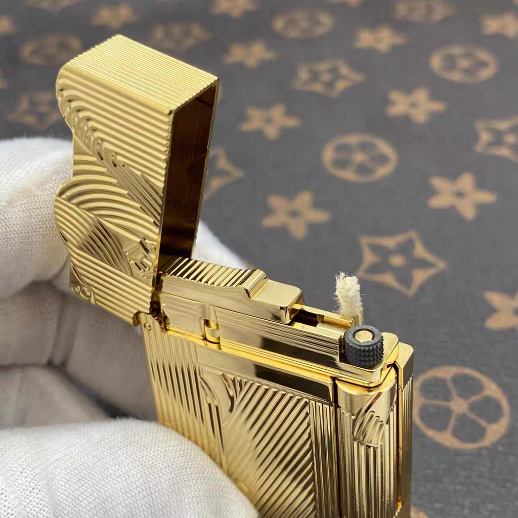 korek api pakai sumbu classic ada denting ROWENTA original vintage oil lighter model mermaid gold sanji one piece R10