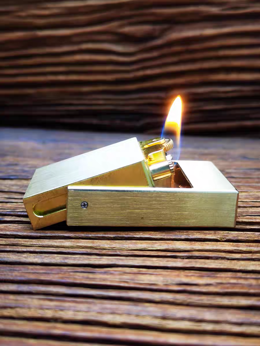 korek api metal pakai roda sumbu minyak classic vintage full brass perunggu asli pagani oil lighter retro slick design 3327