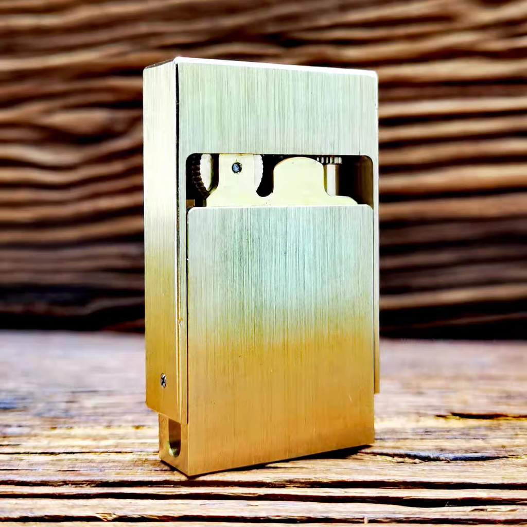 korek api metal pakai roda sumbu minyak classic vintage full brass perunggu asli pagani oil lighter retro slick design 3327