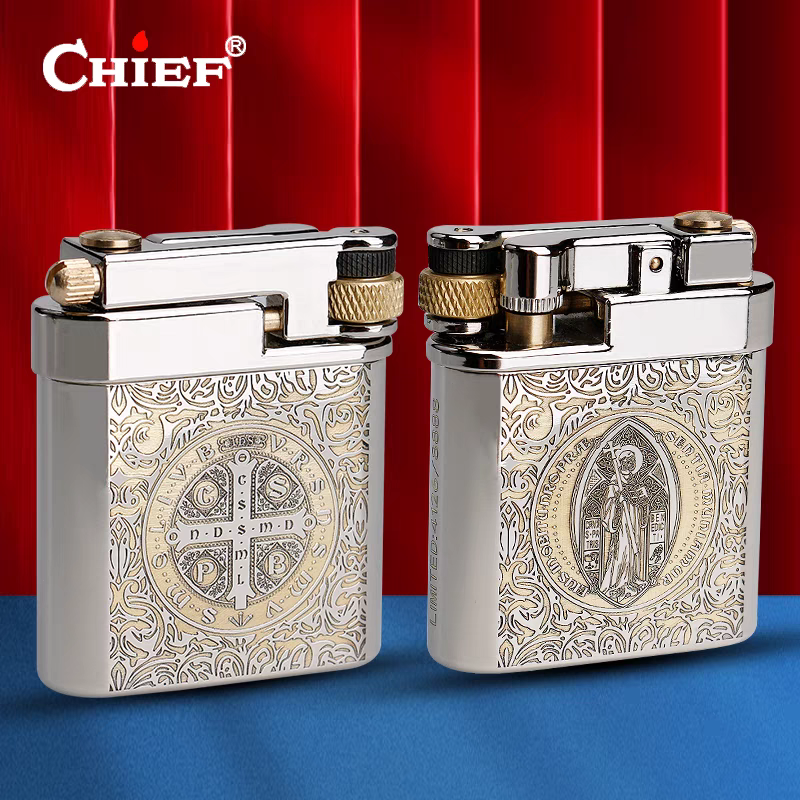 korek api classic sumbu kapas minyak vintage kerosene retro oil lighter original CHIEF 311 gift box full brass