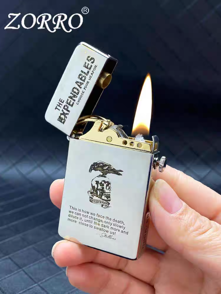 korek api classic zorro 779 original pakai minyak sumbu batu vintage kerosene oil lighter full brass retro lighter