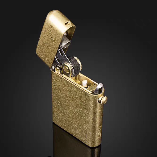 korek api classic zorro 581 pakai minyak sumbu batu vintage kerosene oil lighter full brass slim retro lighter