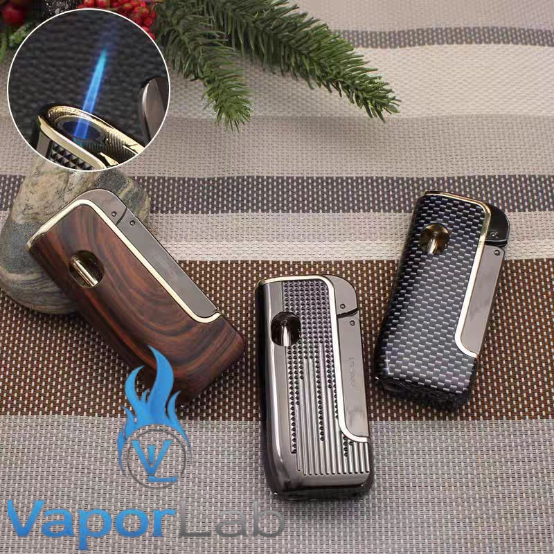 korek api bara las honest original refillable gas jet torch cigar lighter dengan hole puncher dan indikator gas