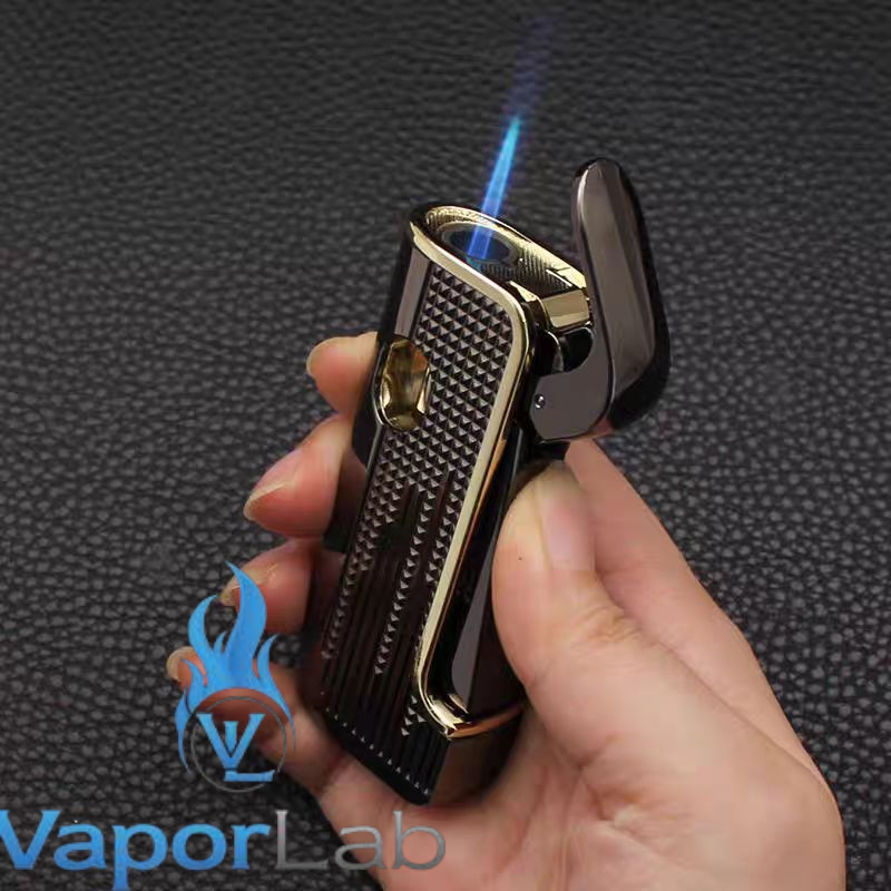 korek api bara las honest original refillable gas jet torch cigar lighter dengan hole puncher dan indikator gas