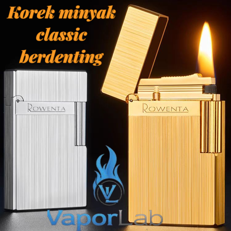 korek api pakai refill minyak sumbu classic roda ada denting ROWENTA original brass vintage classic oil kerosene lighter R10 with crisp sound