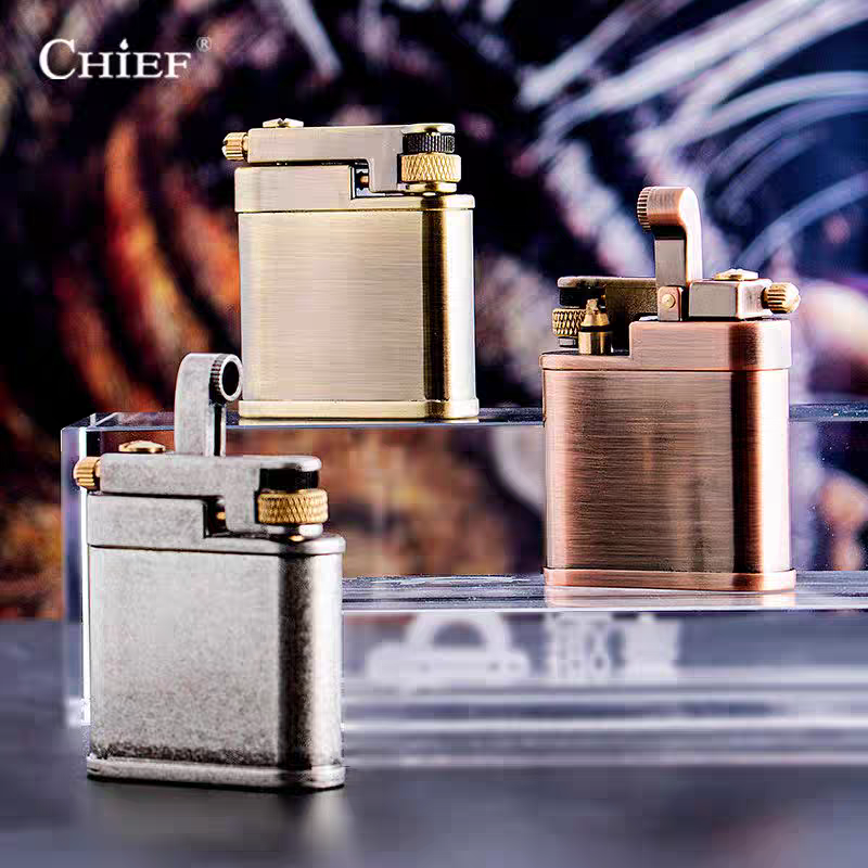 korek api classic sumbu kapas minyak vintage kerosene retro oil lighter original CHIEF 311 gift box full brass