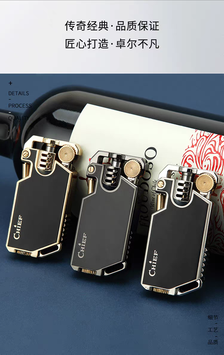 korek api minyak sumbu roda classic vintage CHIEF CF-713 original retro oil kerosene lighter premium quality design
