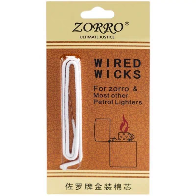 sumbu original zorro dengan ujung jarum untuk korek api kapas minyak oil lighter easy replacement zorro wick with needle