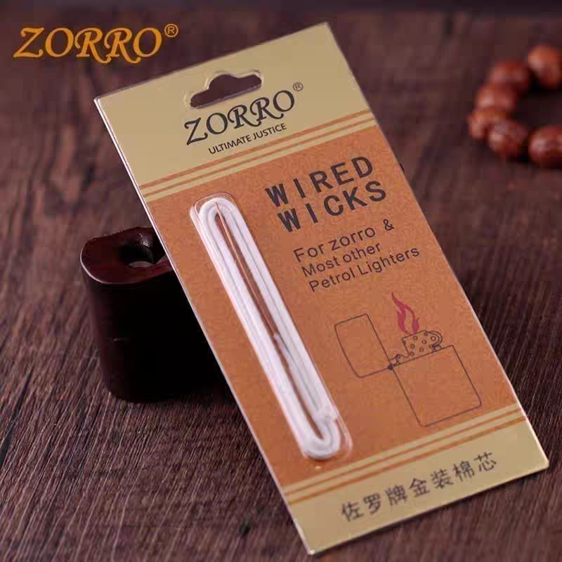 sumbu original zorro dengan ujung jarum untuk korek api kapas minyak oil lighter easy replacement zorro wick with needle