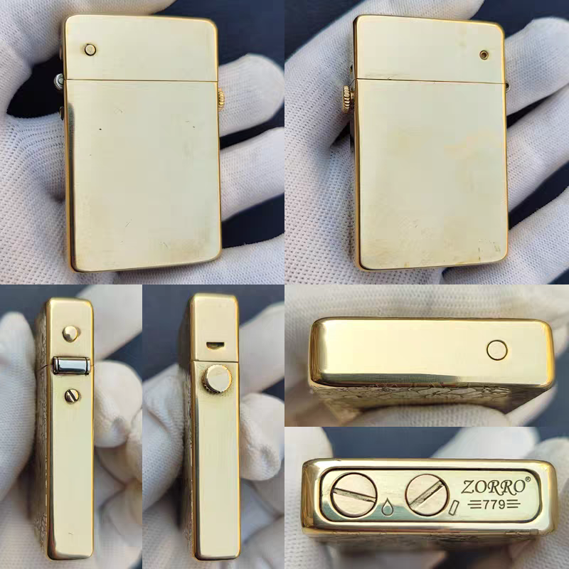 korek api classic zorro 779 original pakai minyak sumbu batu vintage kerosene oil lighter full brass retro lighter